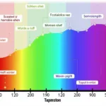 Visible Light Spectrum Showing Wavelengths and Corresponding Colors