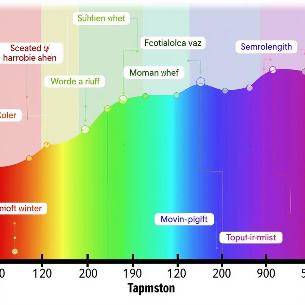 Visible Light Spectrum Showing Wavelengths and Corresponding Colors