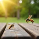 Wasp Approaching a Yellow Jacket