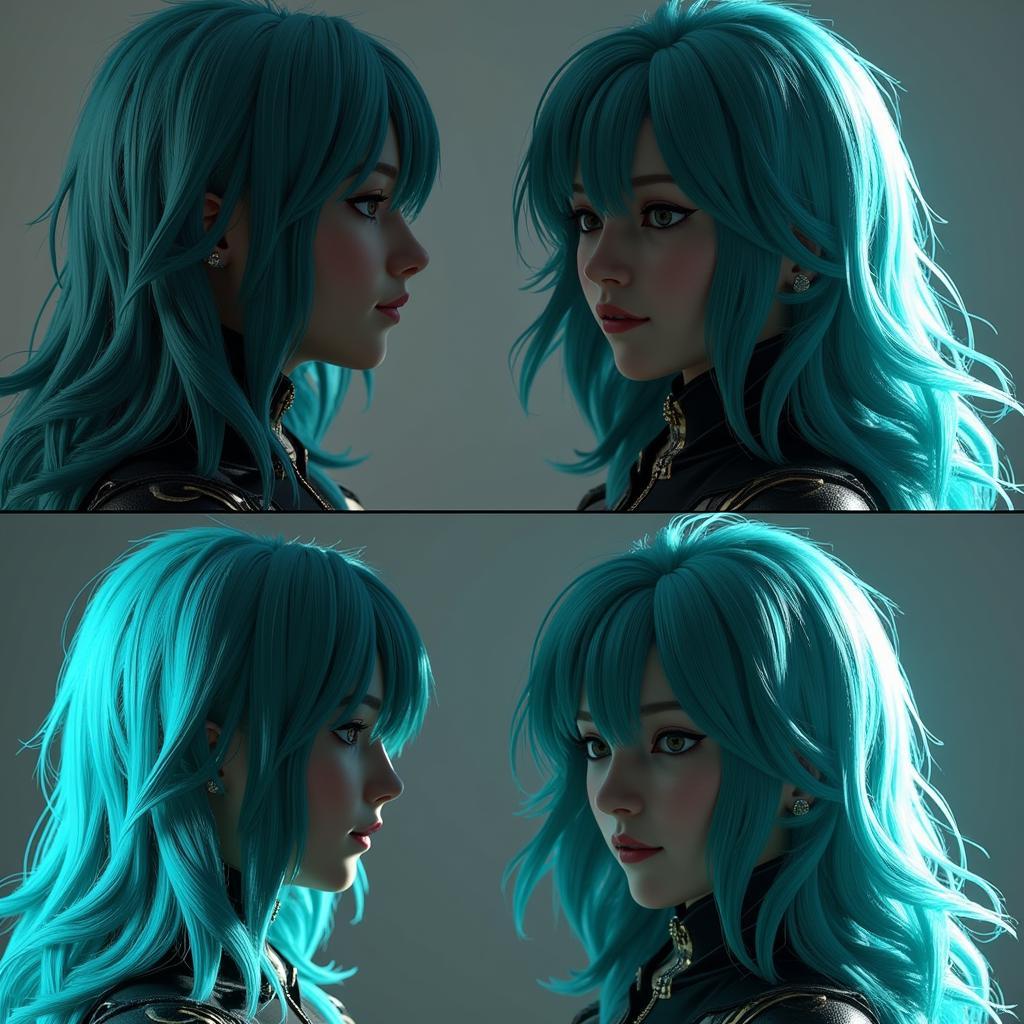 Xiao Hair Color Comparison in Different Lighting