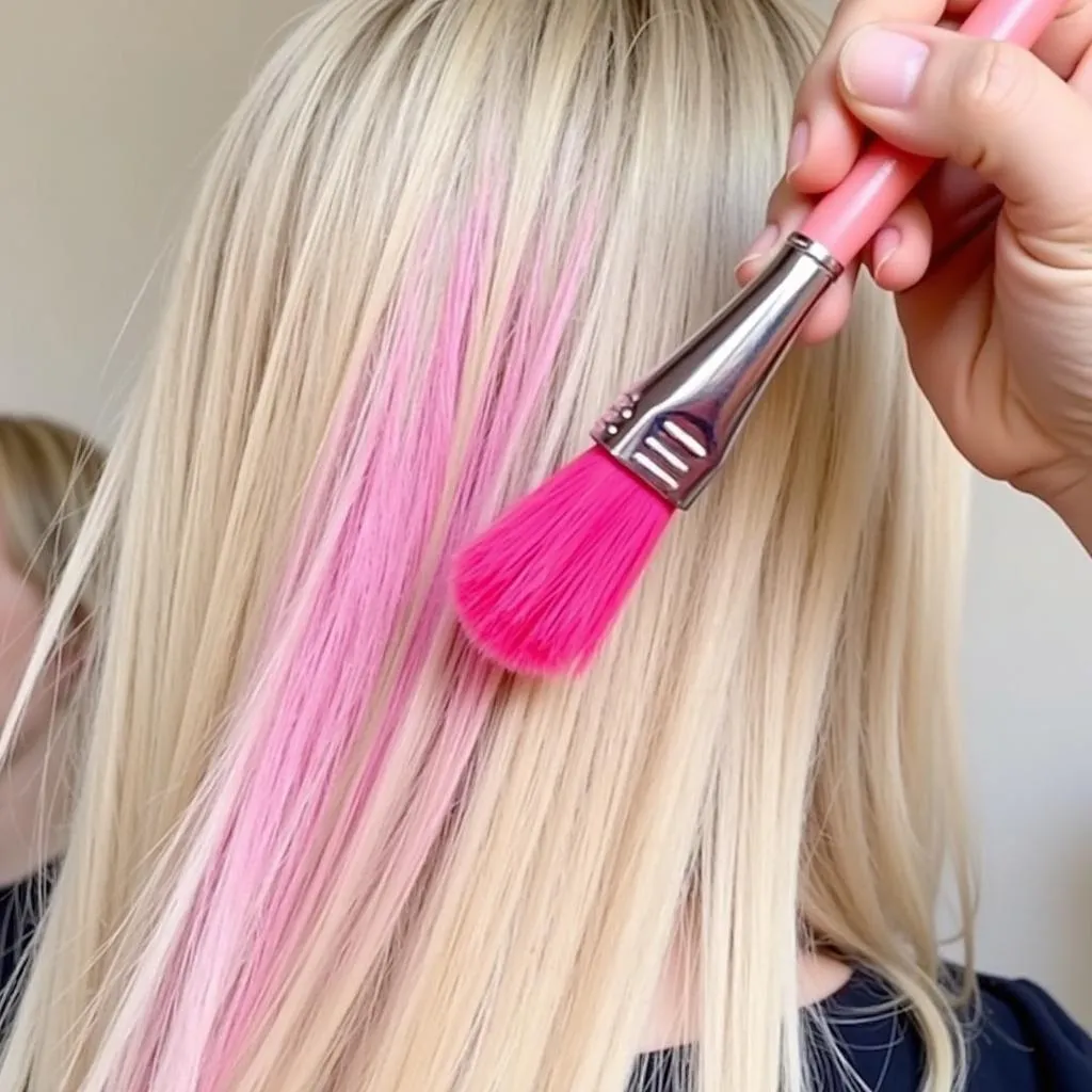  Applying Pink Hair Dye 