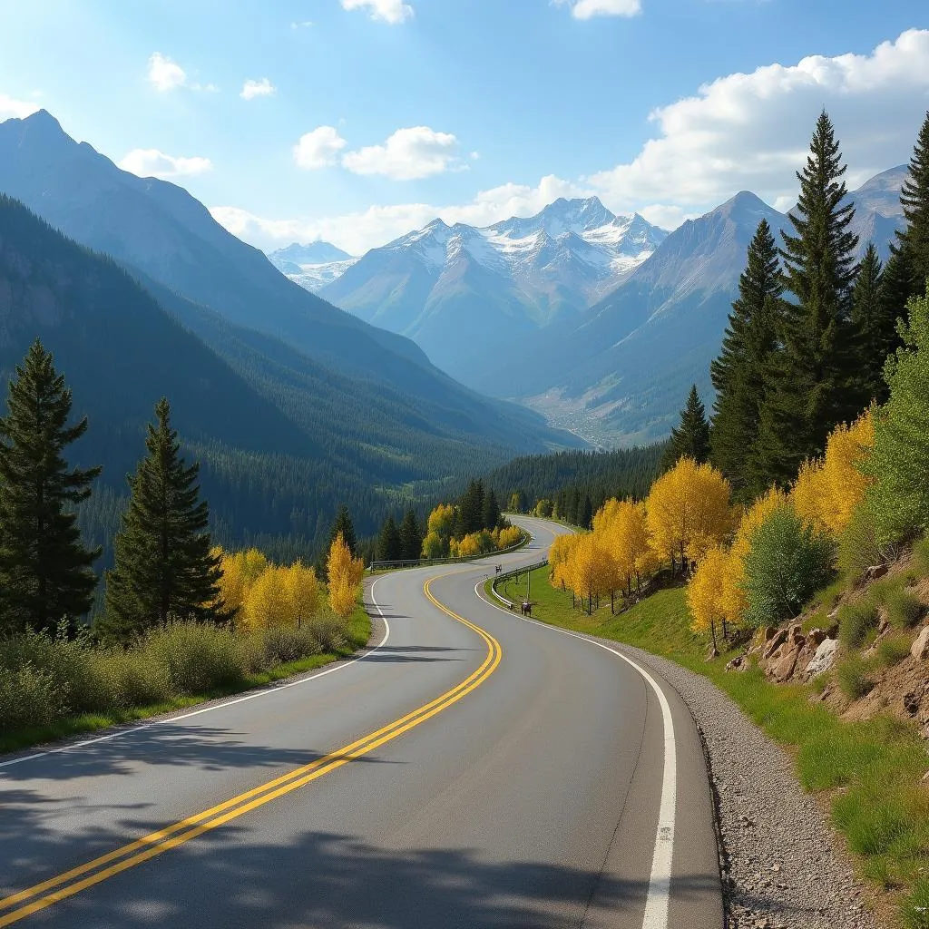 Scenic driving route from Aspen to Boulder Colorado