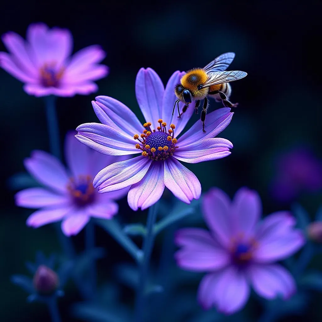 Flowers in ultraviolet light