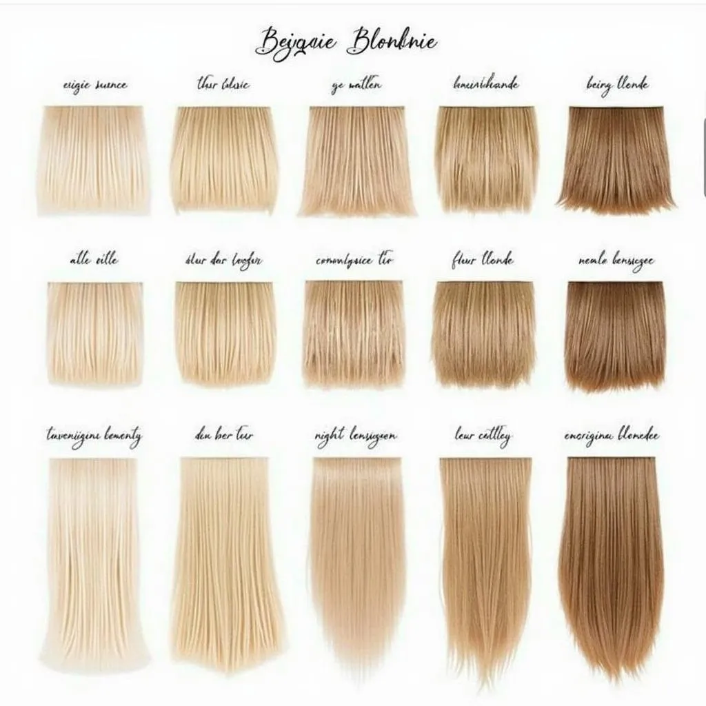 Beige blonde hair color chart