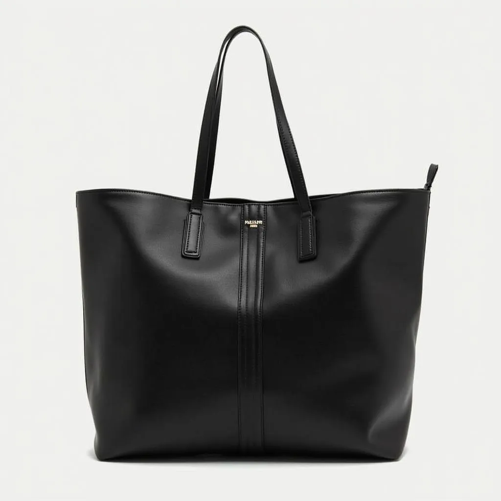 Black Leather Tote Bag