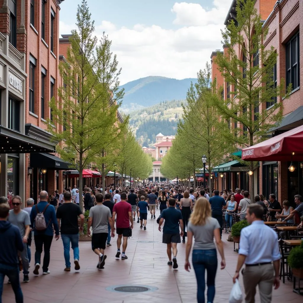 Vibrant Street Scene in Downtown Boulder