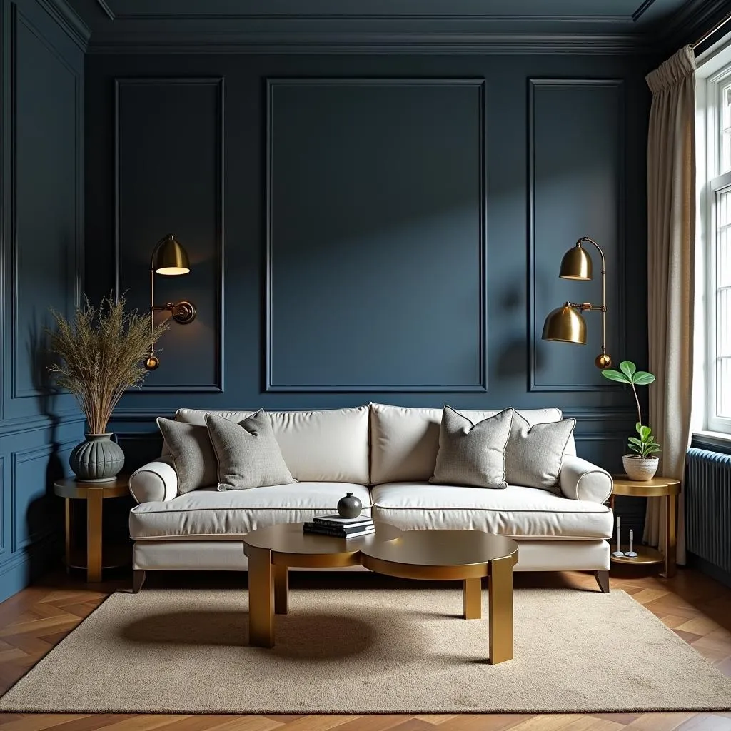 Bronze and Blue Living Room