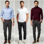 Men in stylish charcoal pants outfits