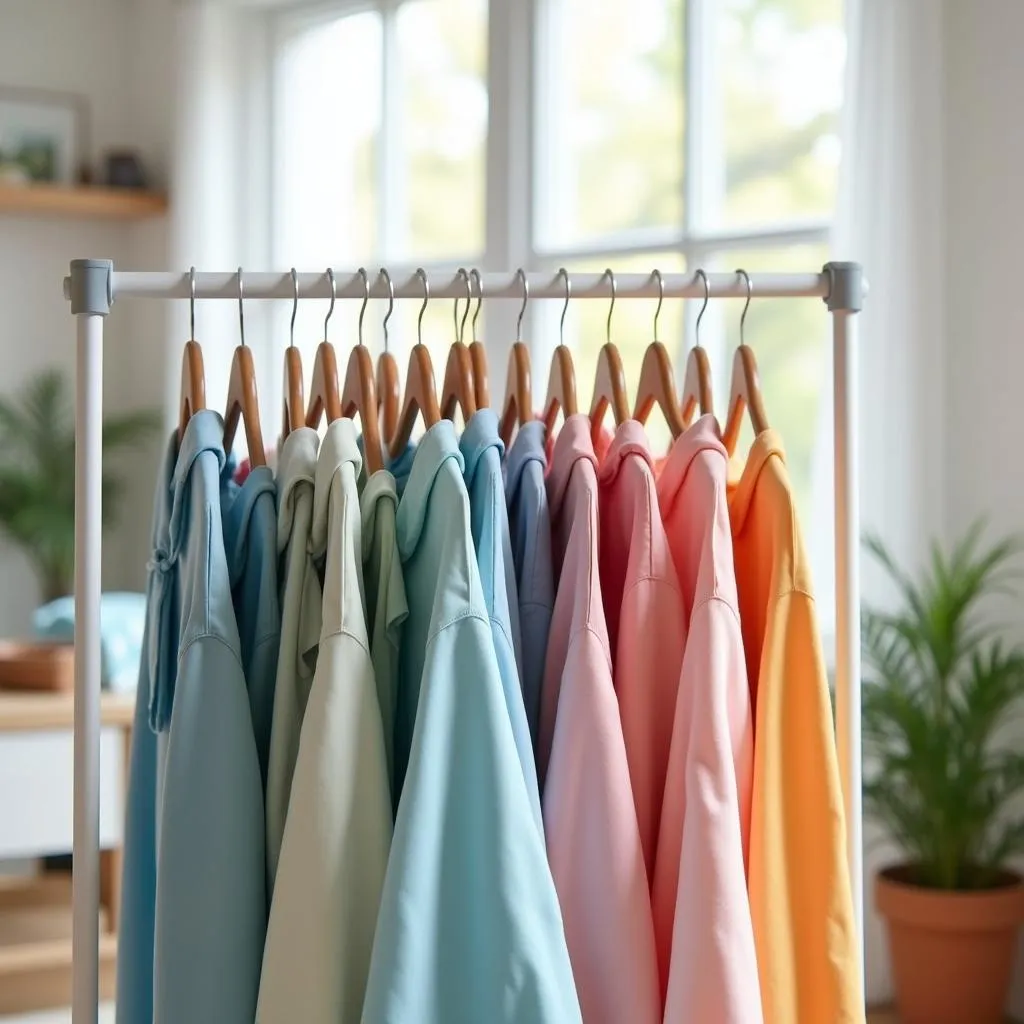 Air Drying Clothes on a Rack