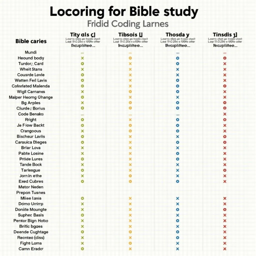 Color Coding Chart for Bible Study