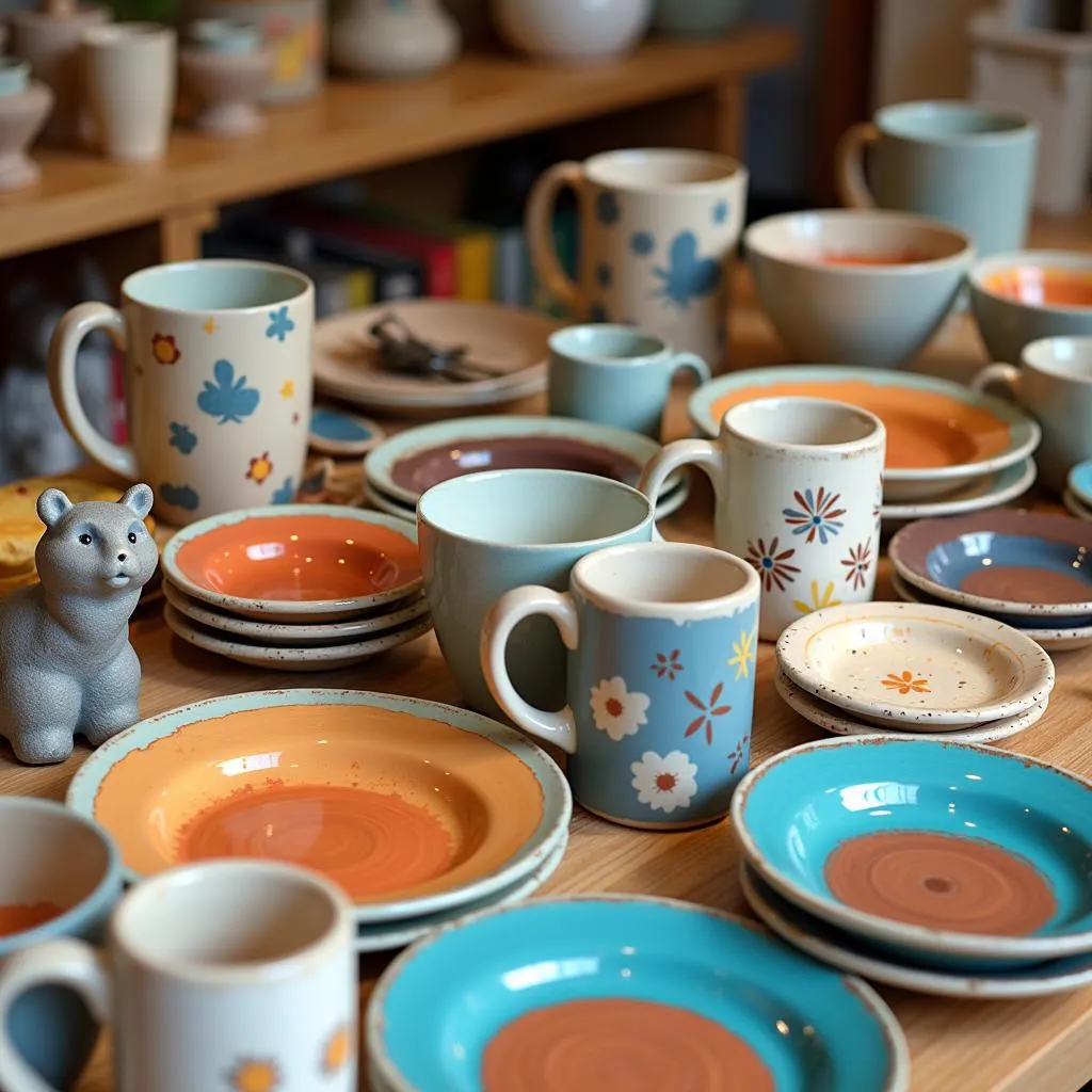 Diverse Pottery Selection at Color Me Mine