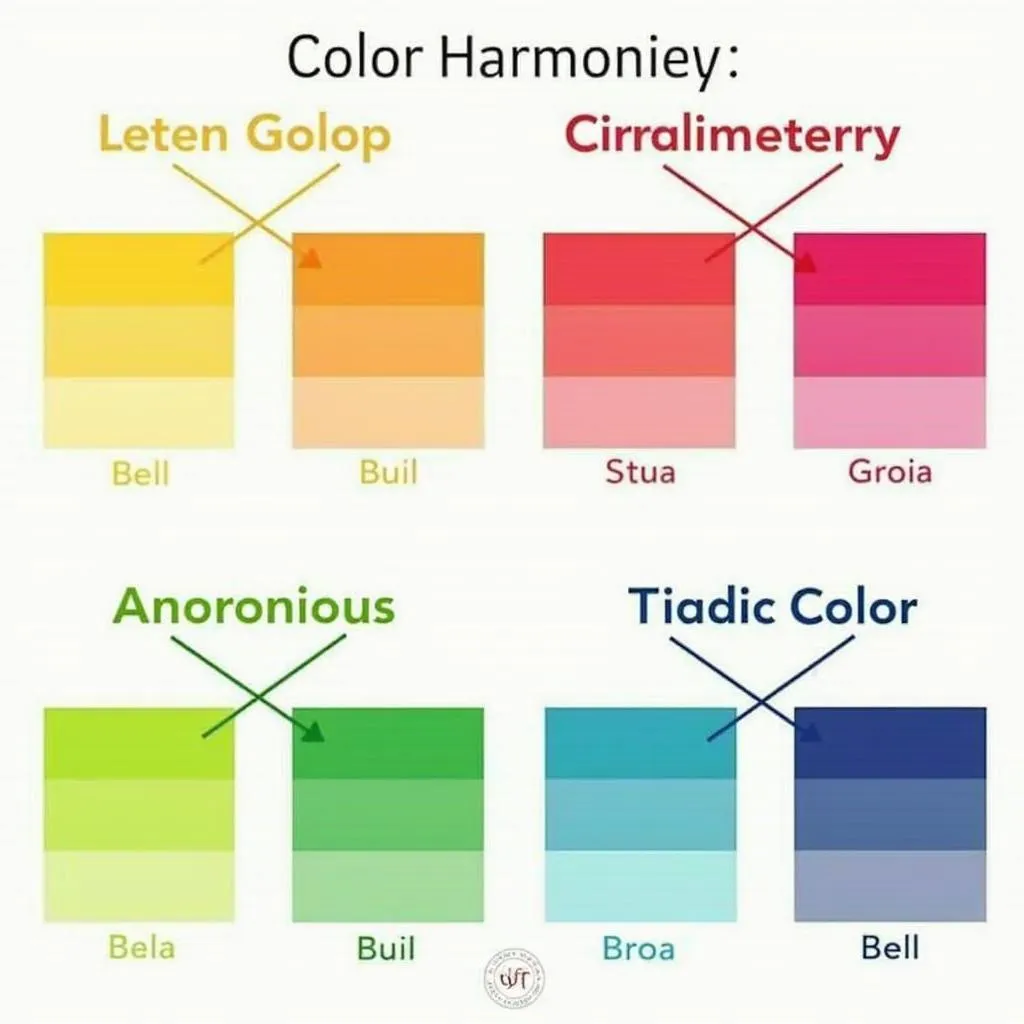 Examples of Color Harmonies on a Color Wheel