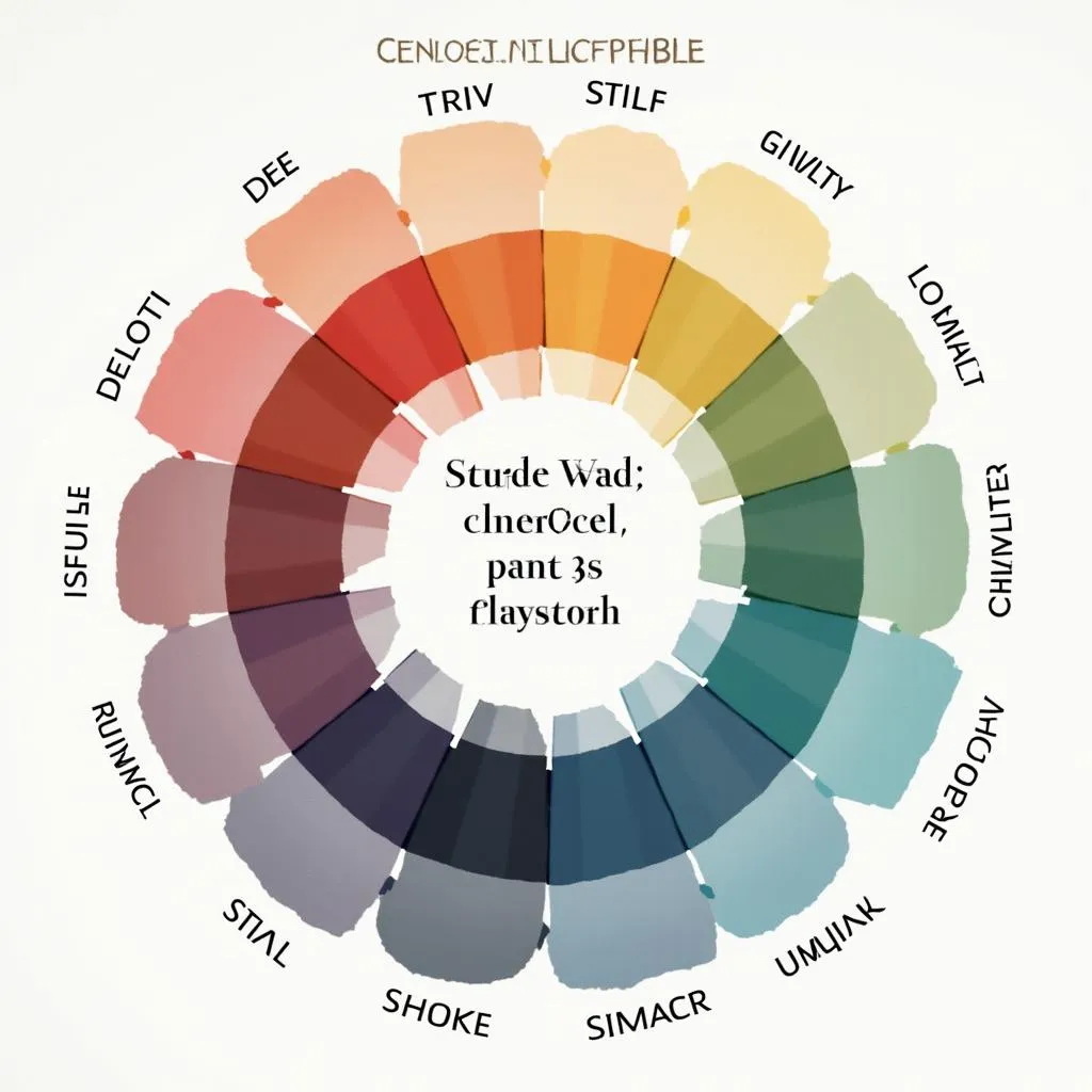 Color wheel showcasing various shirt and pants color combinations