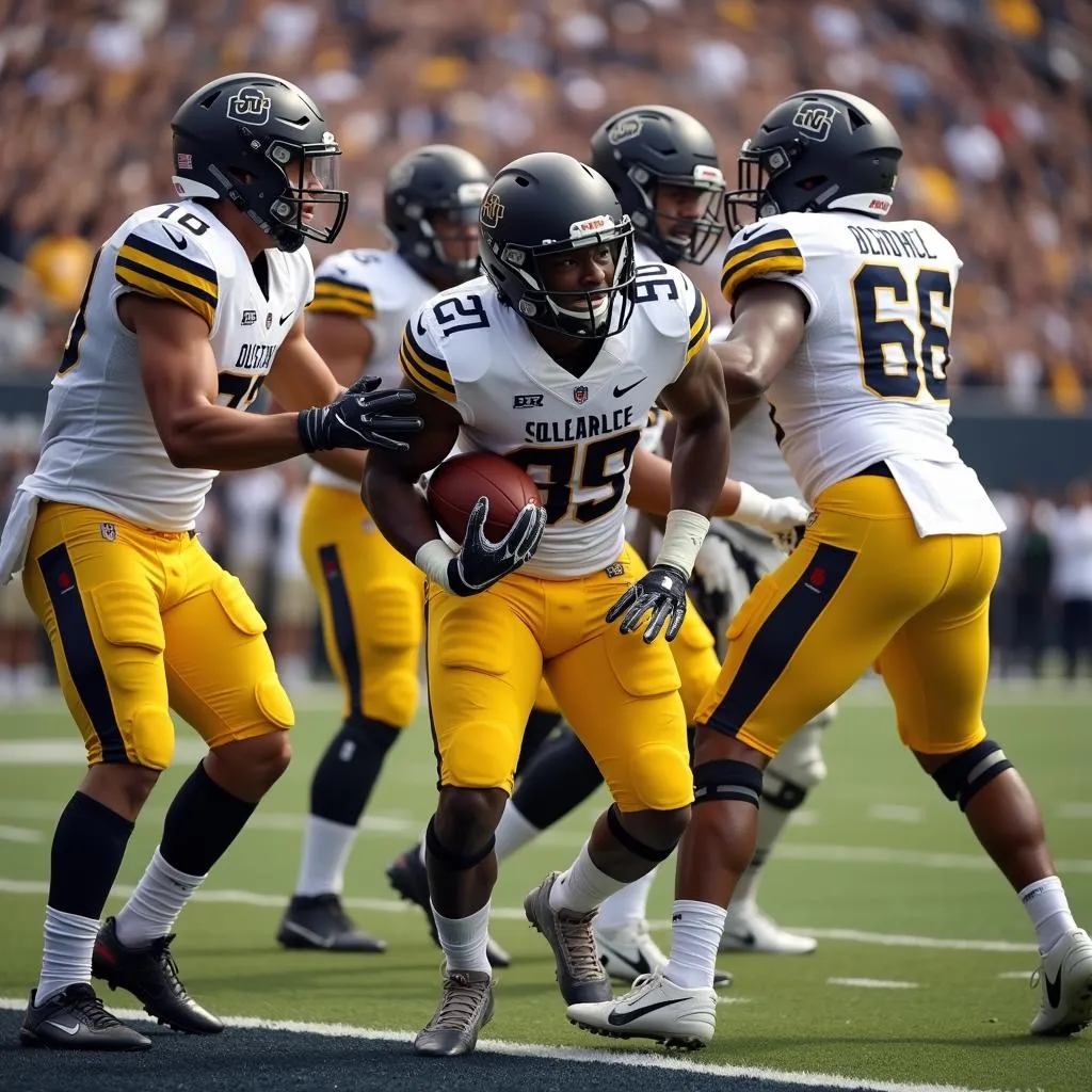 Colorado Buffaloes Players Celebrating a Touchdown