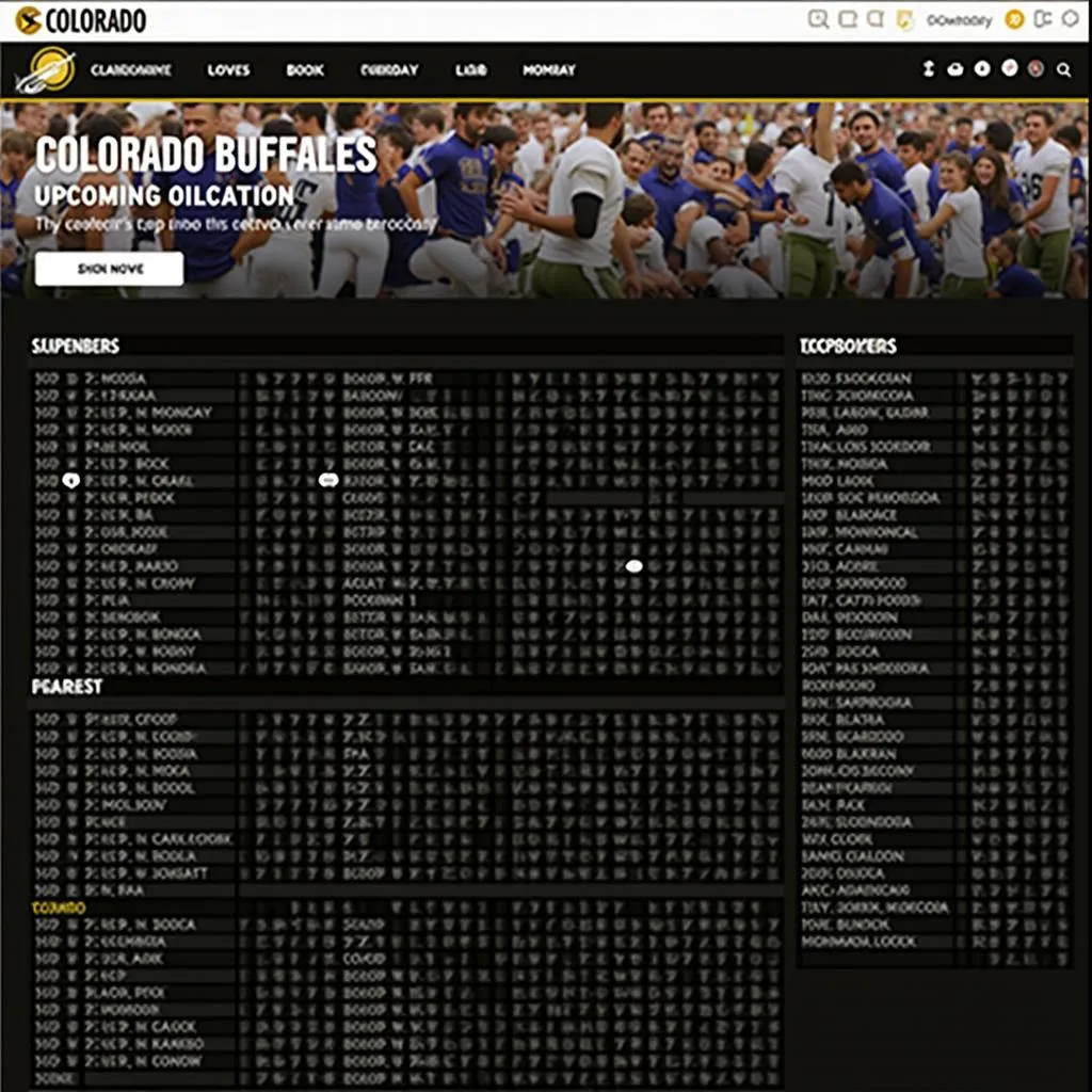 Colorado Buffaloes Website Schedule