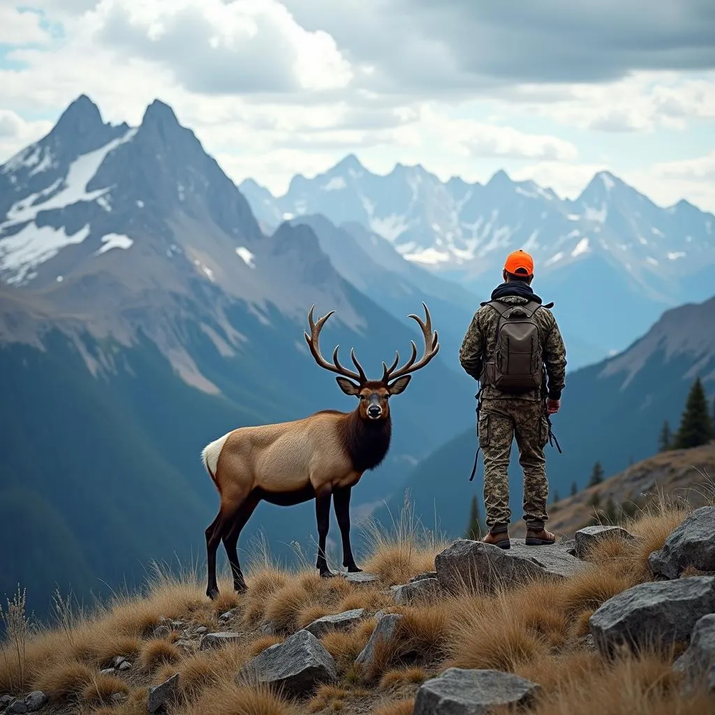 Colorado Elk Hunter with Scenic Mountain View