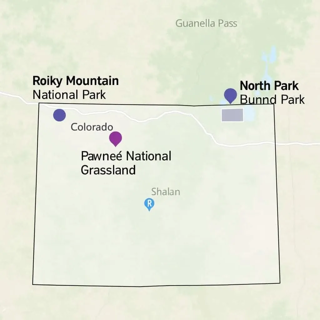 Map of Colorado highlighting potential aurora viewing locations