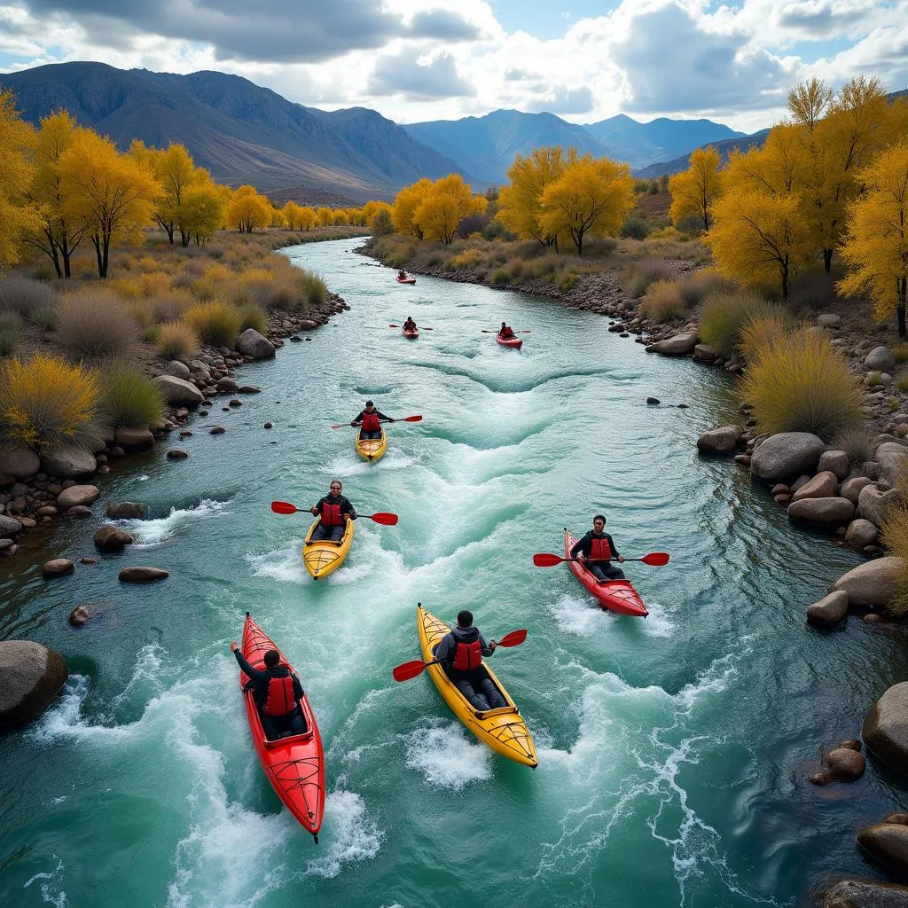 Kayakers enjoying the Colorado River in Grand Junction