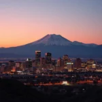 Colorado Springs skyline at dusk