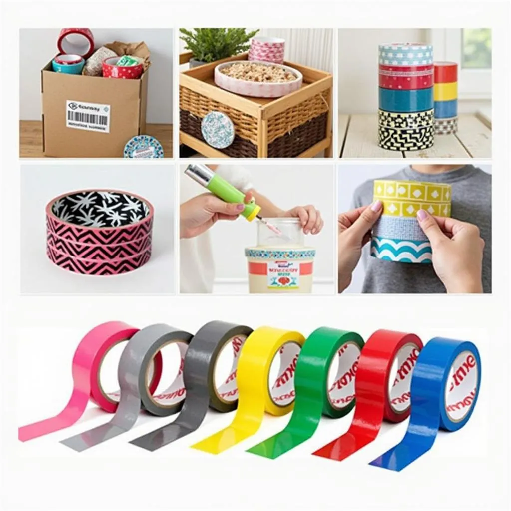 Colorful duct tape used for various purposes like labeling and crafts