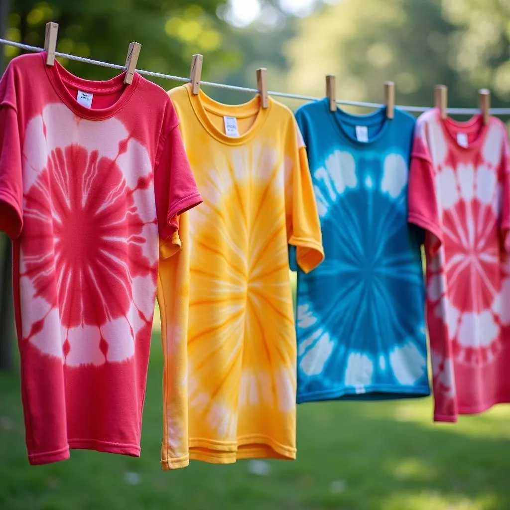 Tie-Dye Shirts Drying