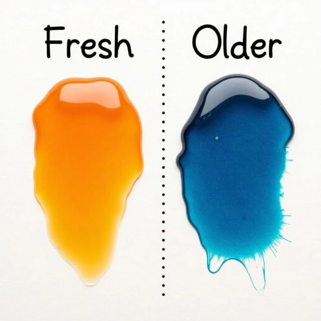 Comparing Fresh and Old Gel Food Coloring