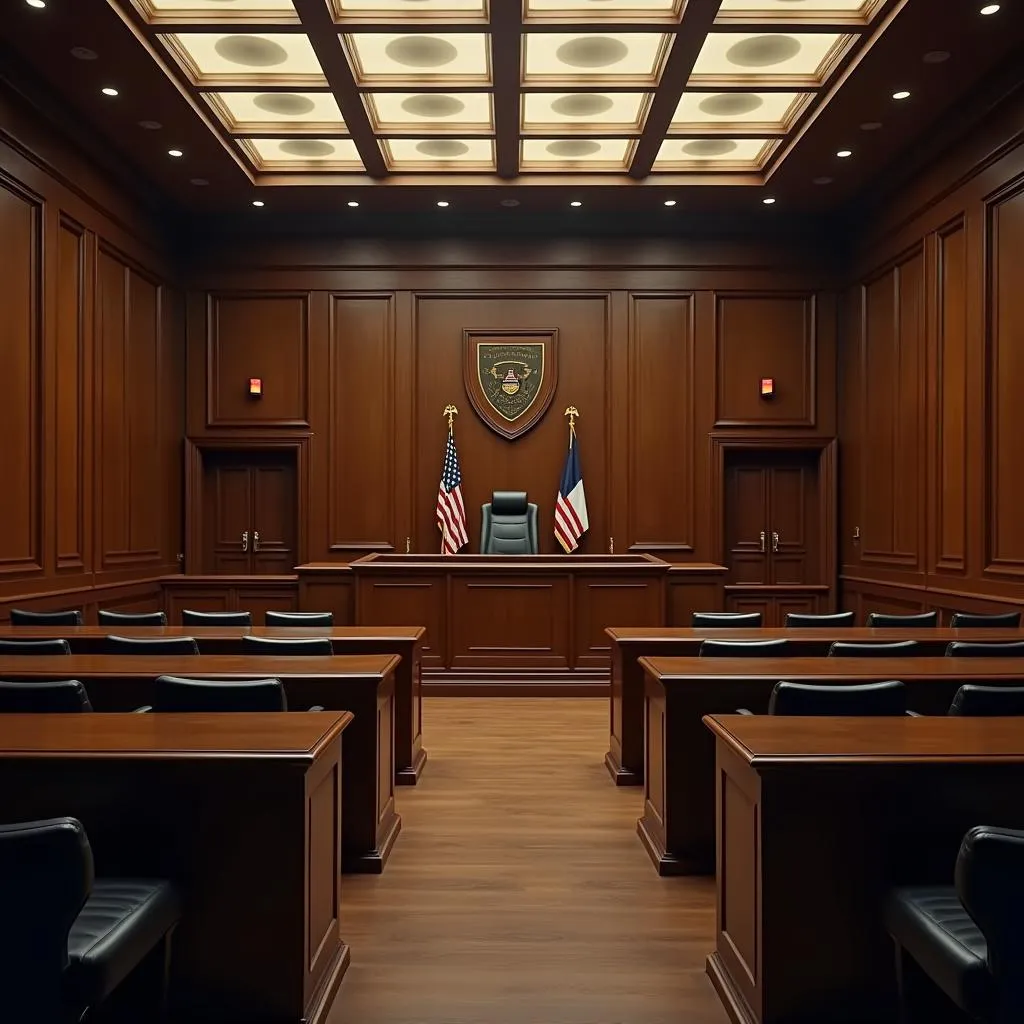 Formal courtroom setting