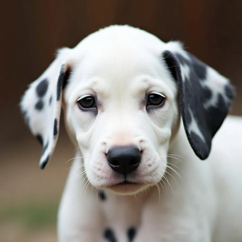 Dalmatian puppy with developing spots