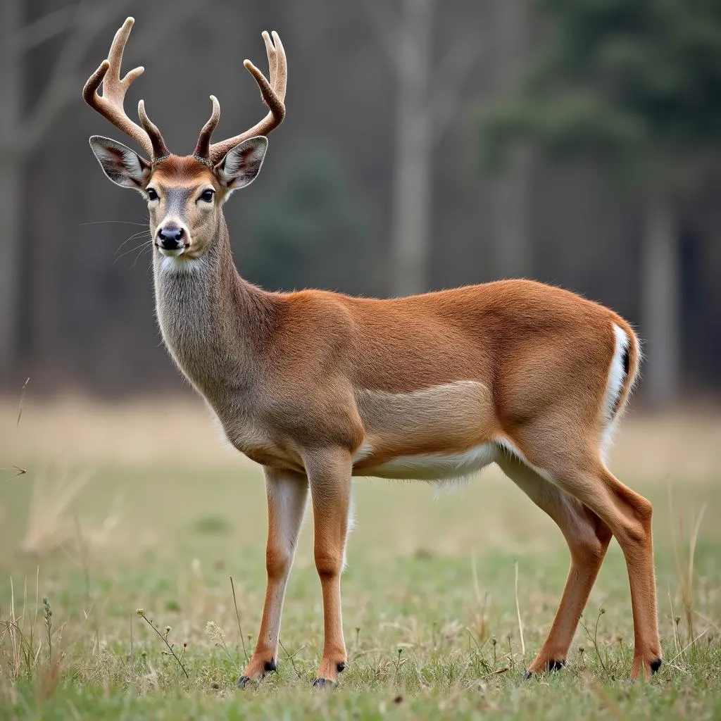 Deer shedding summer coat in patches