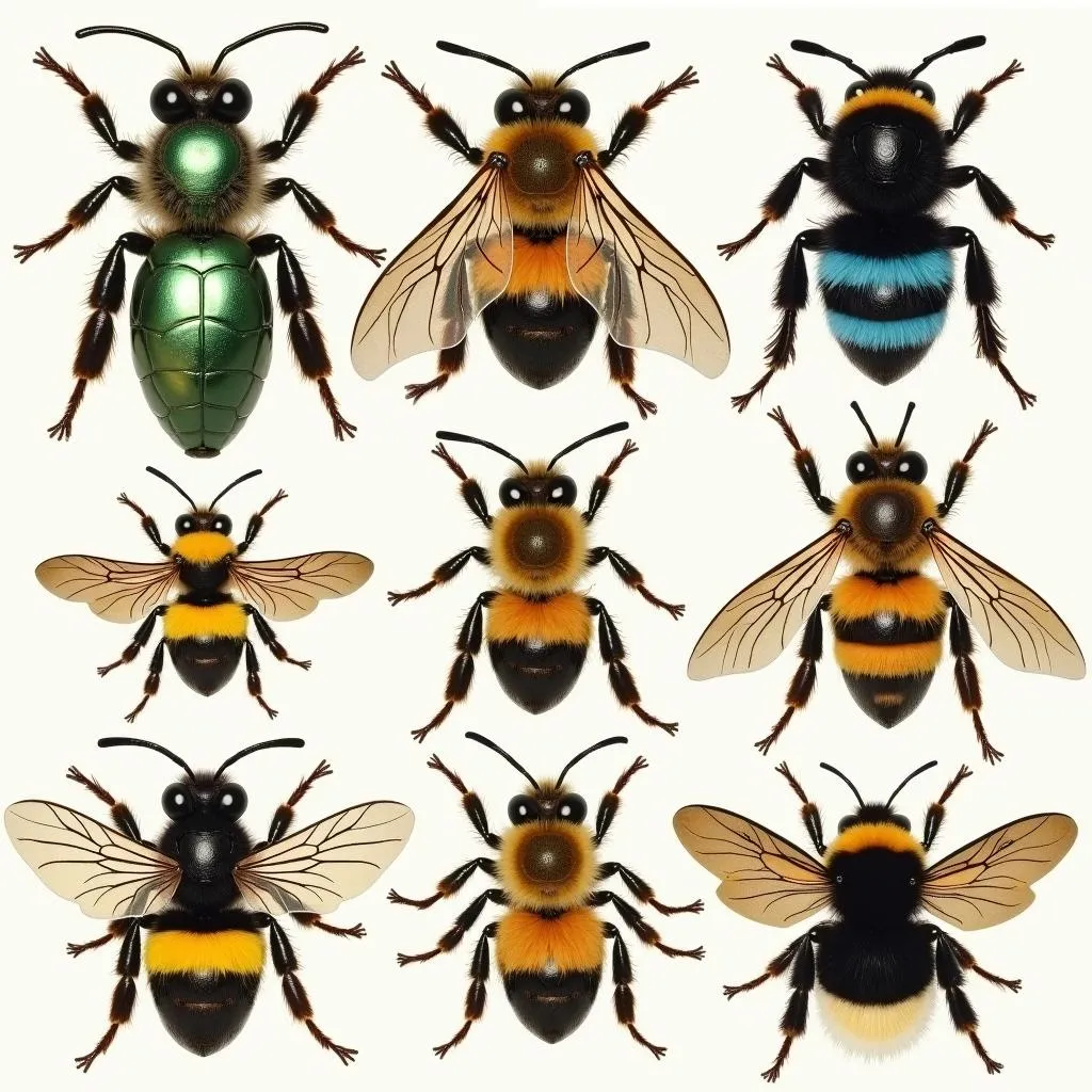 Variety of bee species