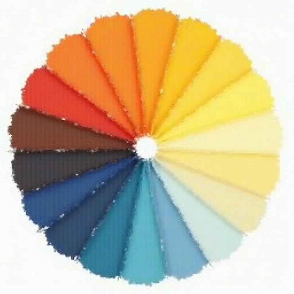 Color wheel with complementary colors for blue eyes