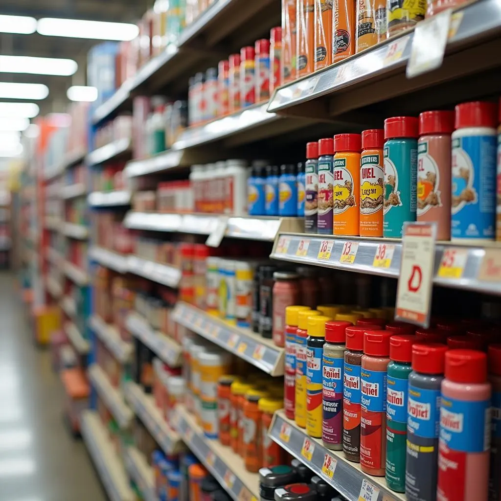 Food coloring bottles displayed on a Walmart shelf in the baking aisle.