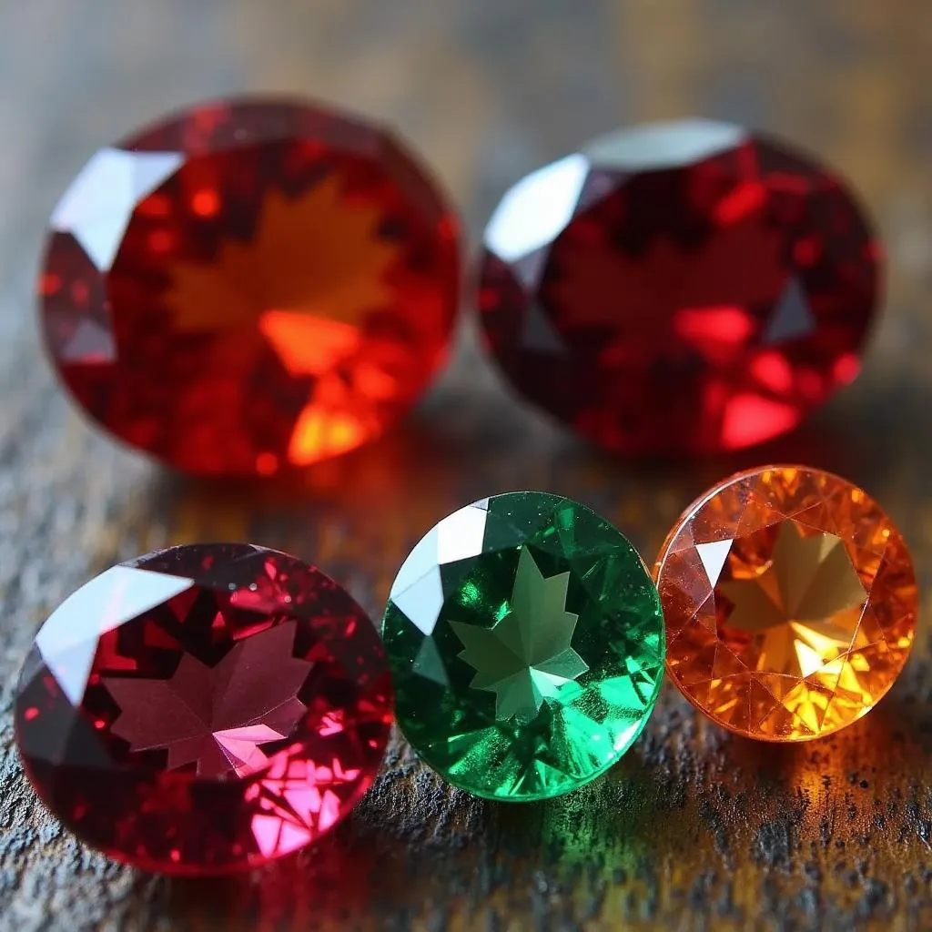 Different Colors of Garnet