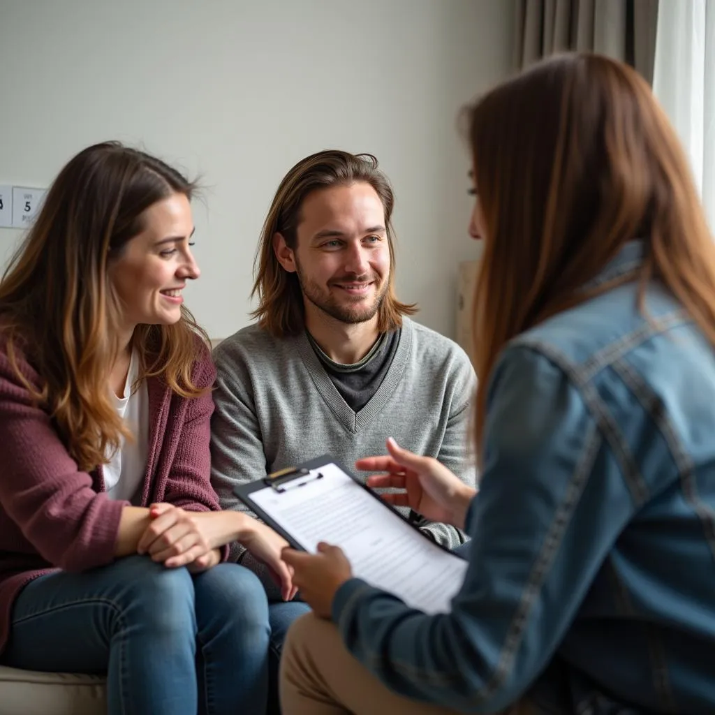 Couple Discussing Family History with Genetic Counselor