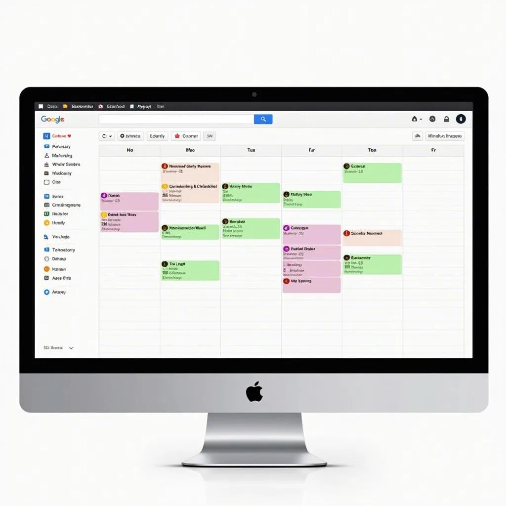 Google Calendar with custom colored events