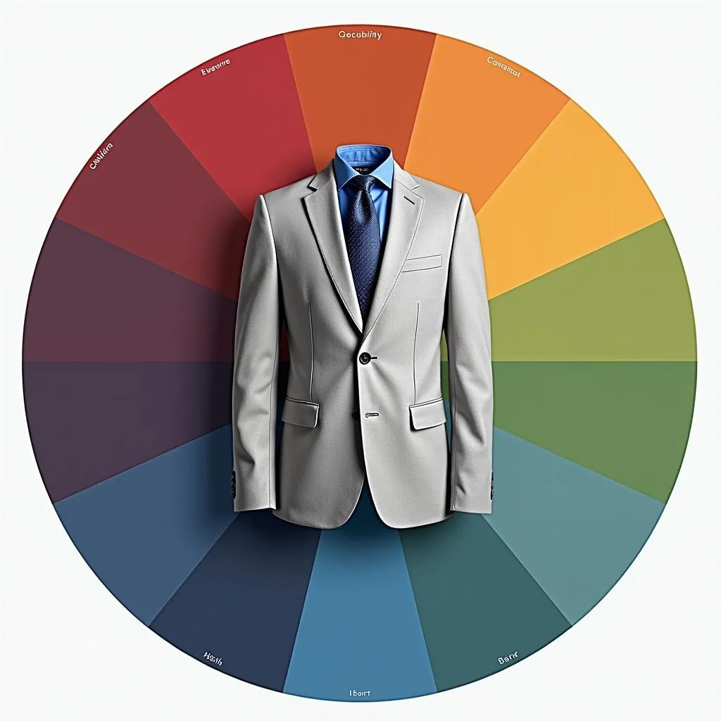 Color Wheel for Grey Suit and Blue Shirt Combinations