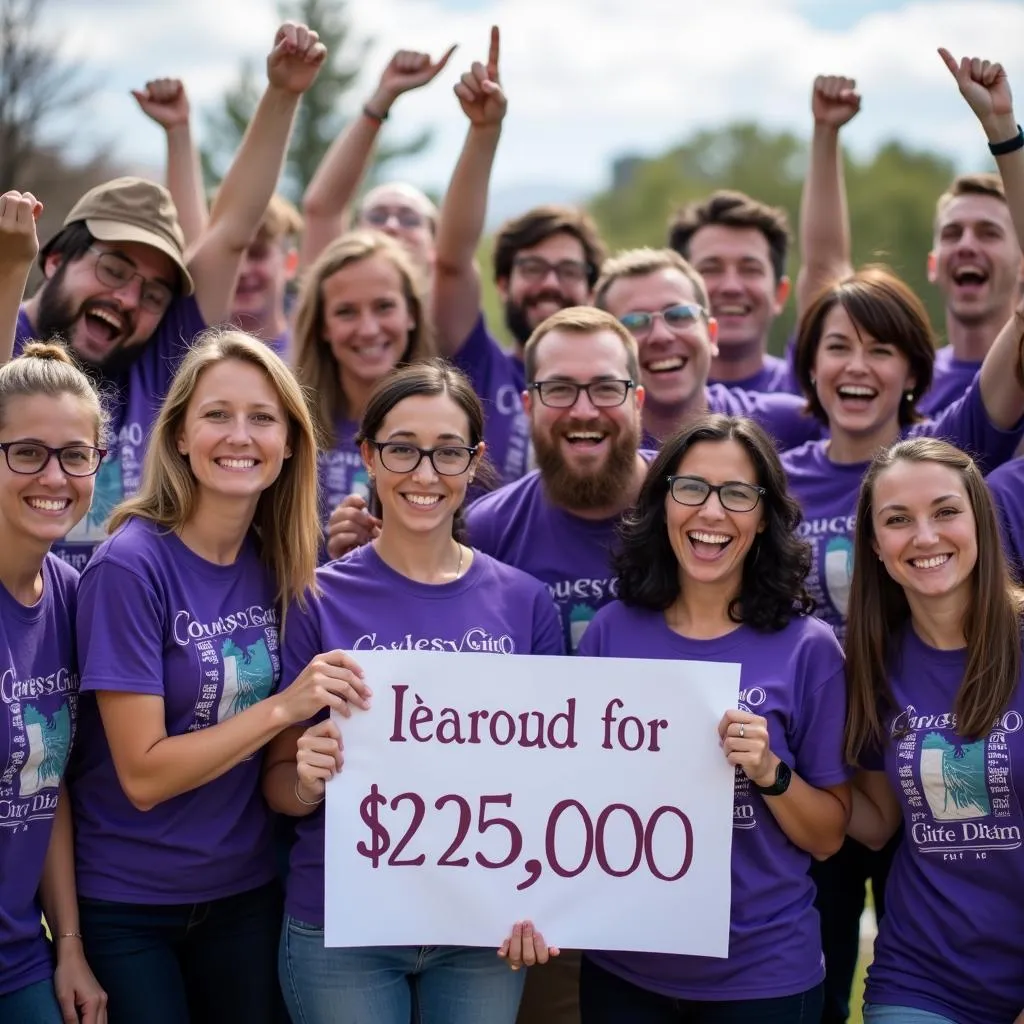 Volunteers celebrating the success of Colorado Gives Day