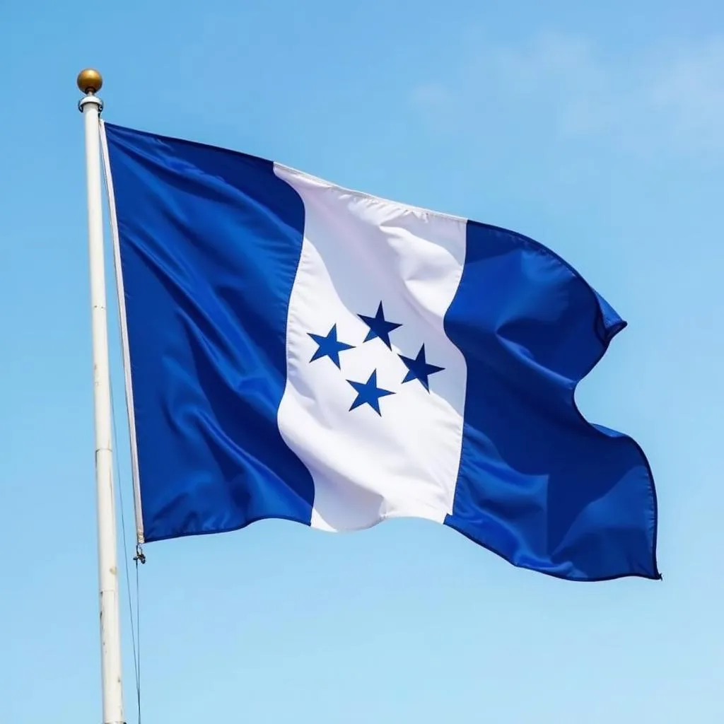 Honduras flag waving in the wind