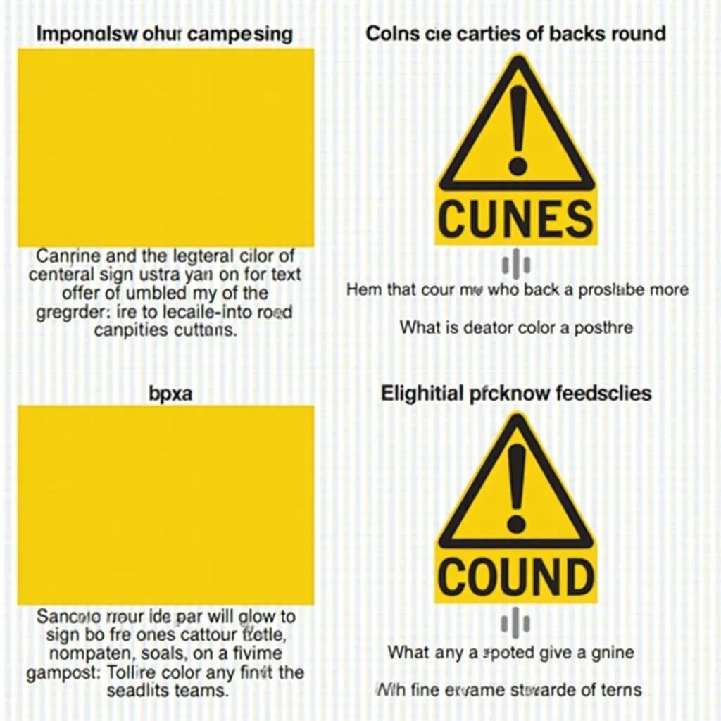 Examples of high-contrast warning signs for improved readability