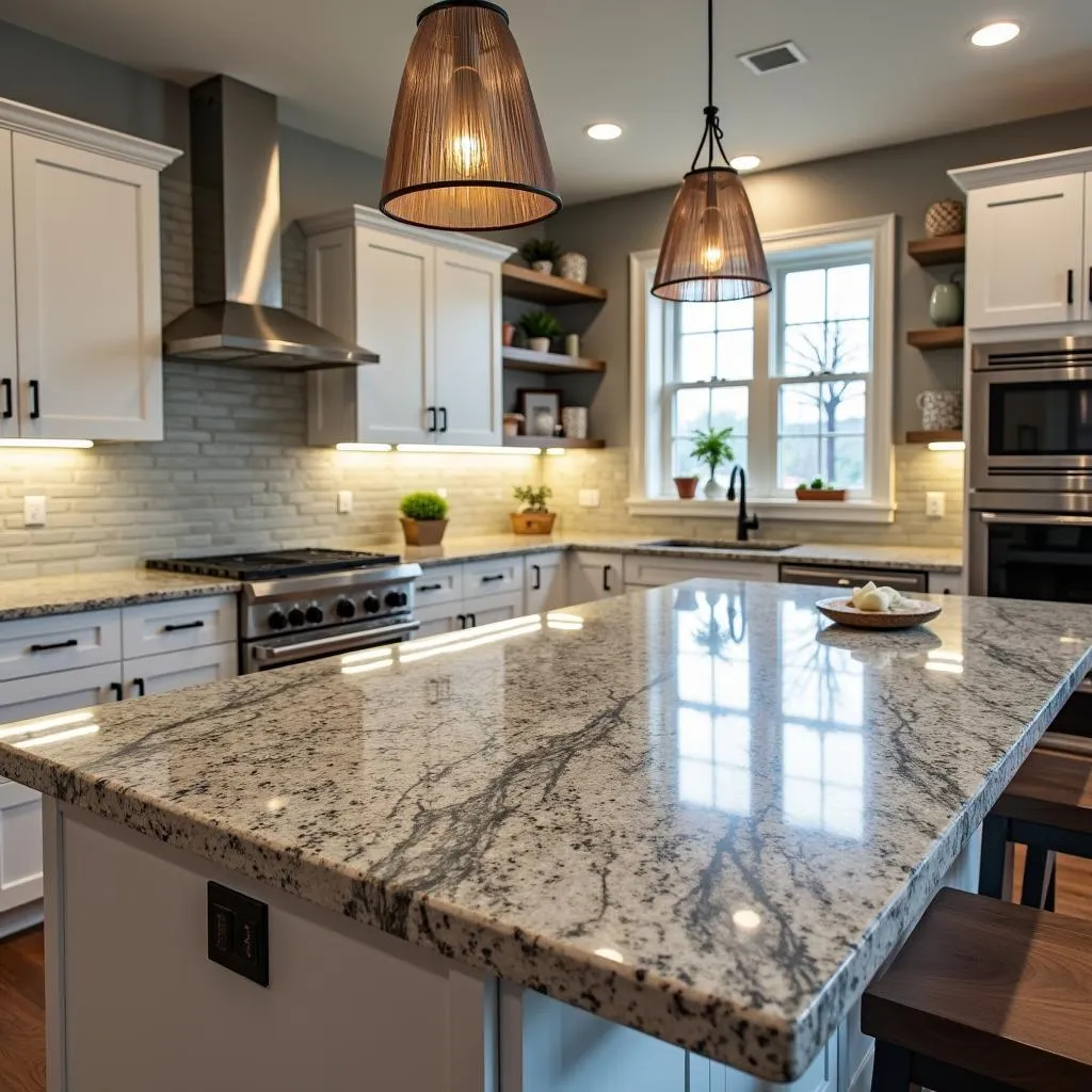 Kitchen design with natural granite