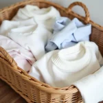 Overflowing Laundry Basket with Light-Colored Clothes