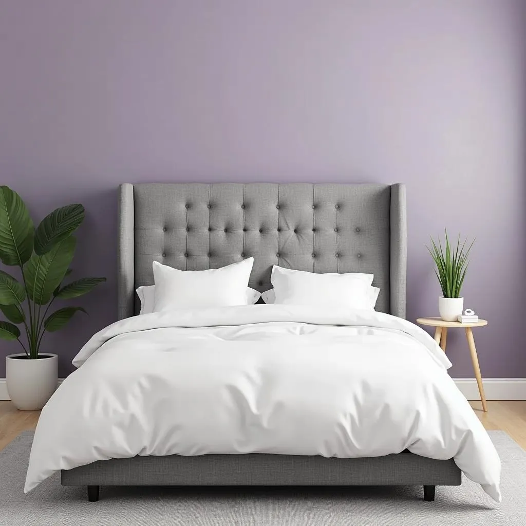 Lavender and gray bedroom