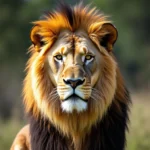 A lion's mane in a golden brown color