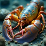 Live Lobster on the Ocean Floor