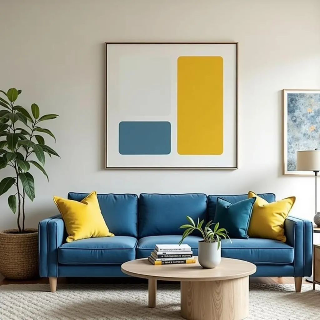 Living Room with 60-30-10 Color Scheme