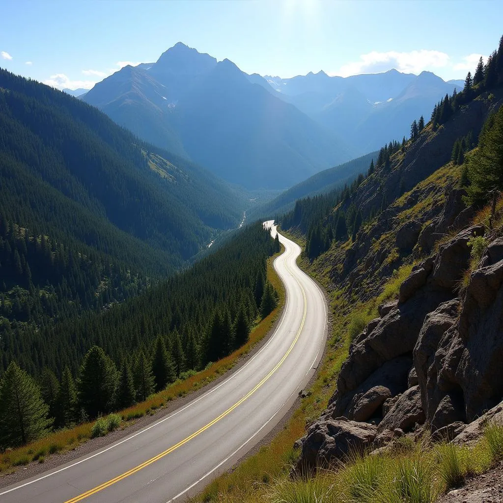 Winding road through the San Juan Mountains in Colorado