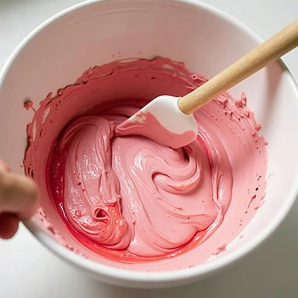 Mixing Maroon Frosting