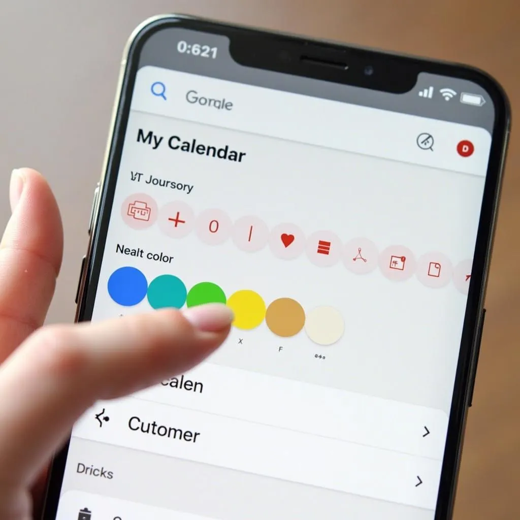 Selecting custom color for an event on mobile Google Calendar