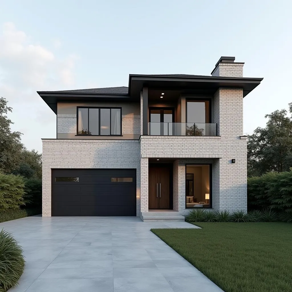 Modern Home with Dark Mortar