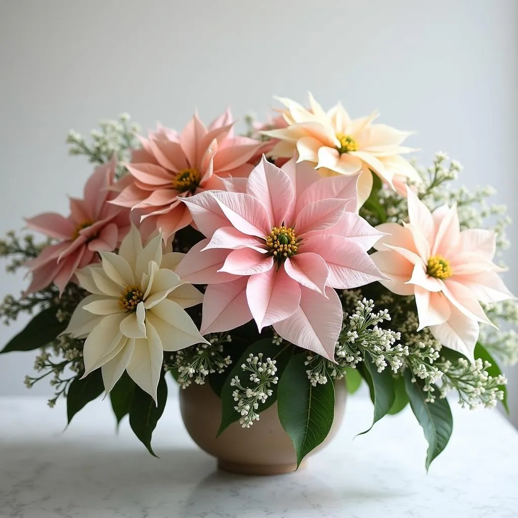 Pastel Poinsettia Arrangement